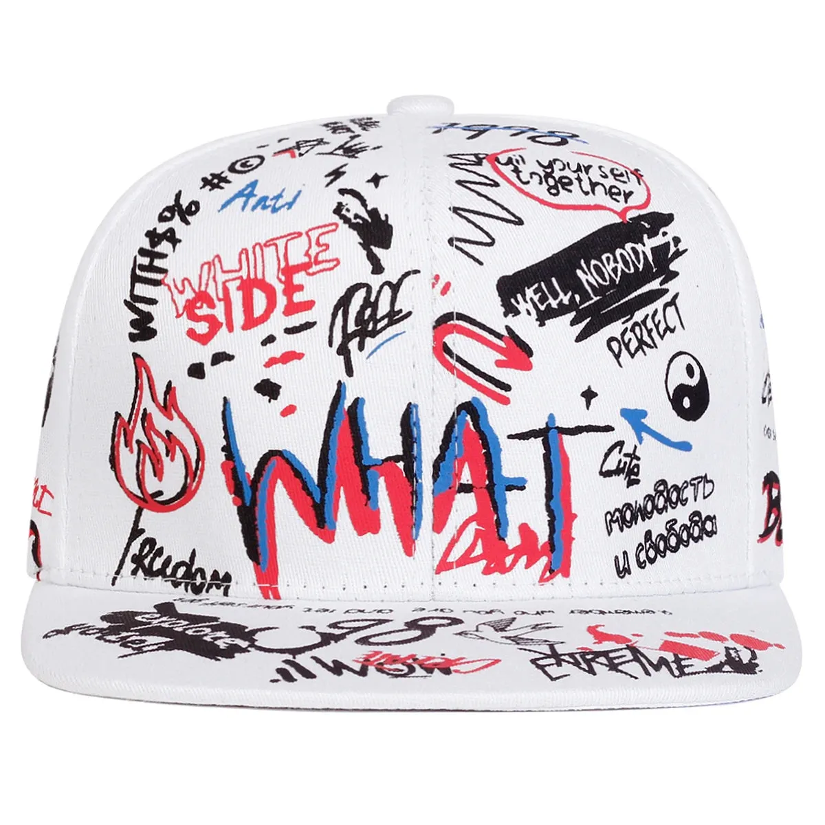 Adjustable Graffiti Print Baseball Cap / Hat
