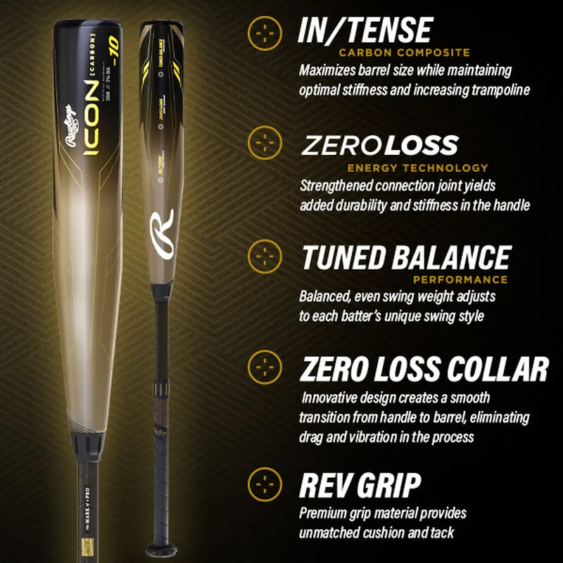 BATON RAWLINGS ICON -10 (2 5/8" BARREL) USSSA BASEBALL