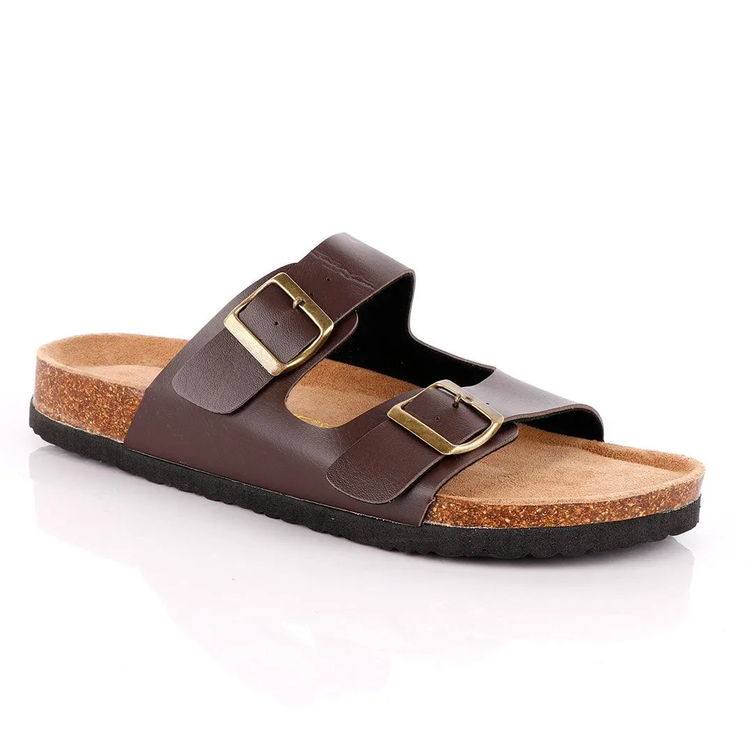 Big Brave 'Birkenstock' Arizona Footbed Double-Strap Sandal Slippers-Brown