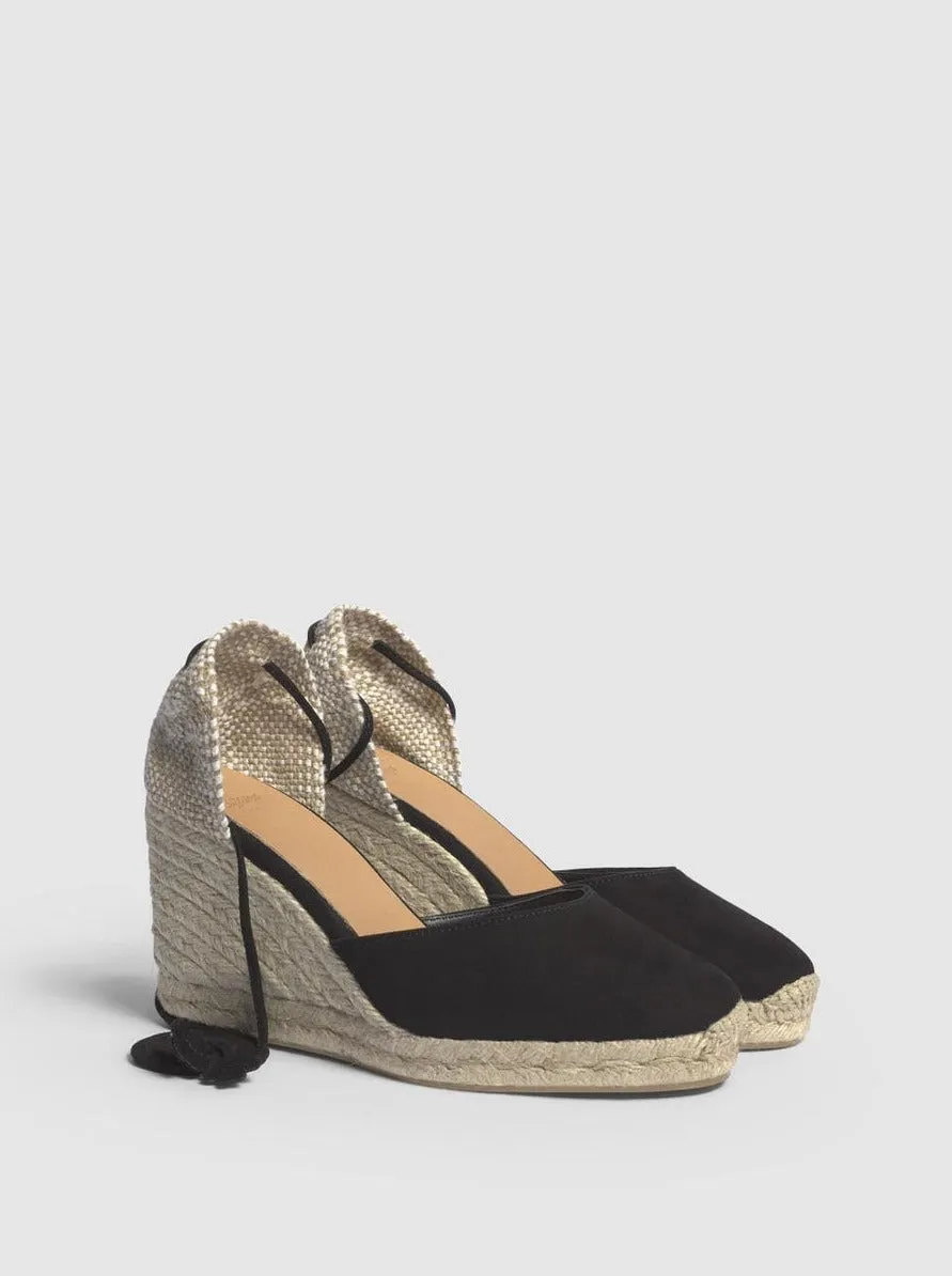 CARINA SANDALS WEDGE | NUBUCK BLACK