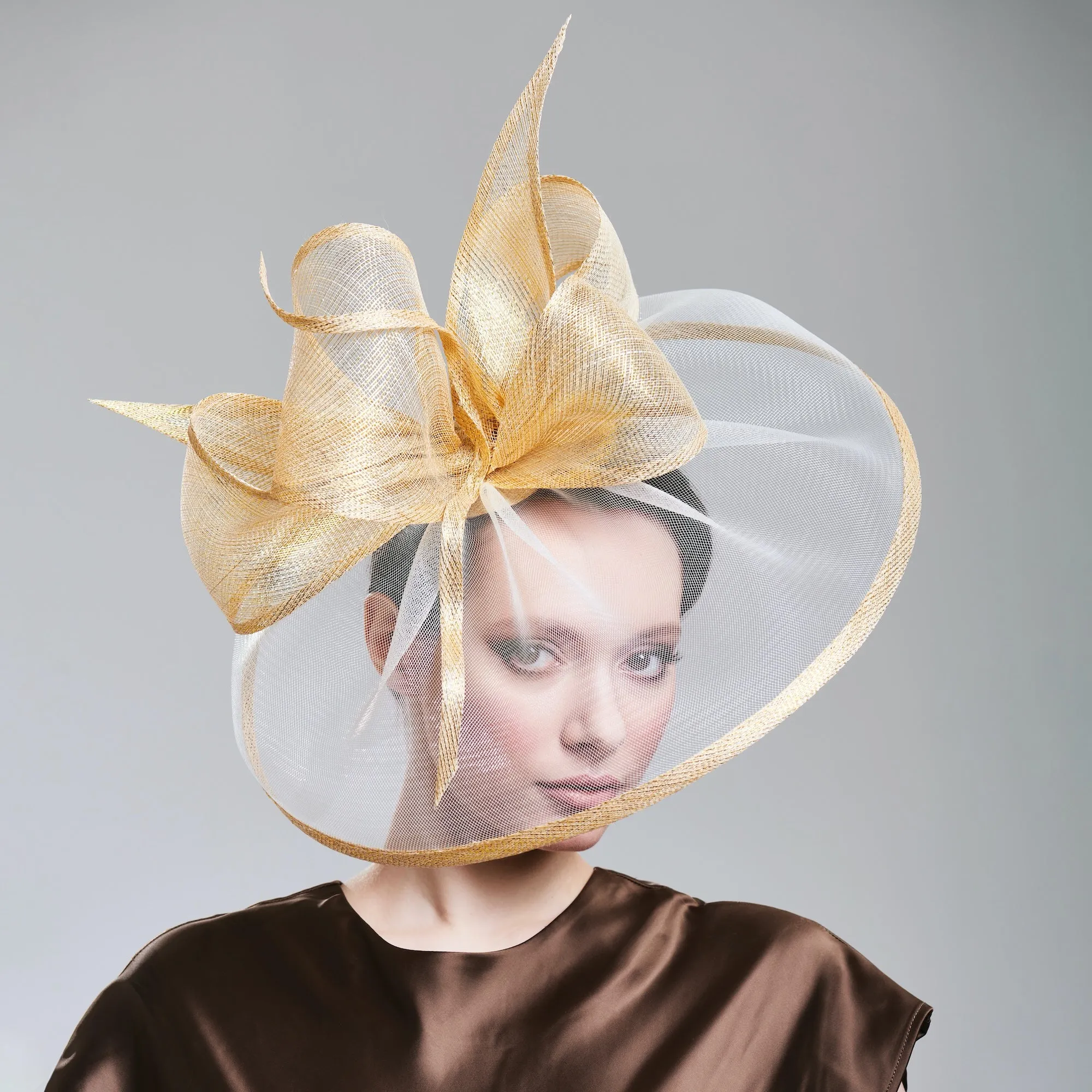 Chic Derby Hat for Women with Golden Bow