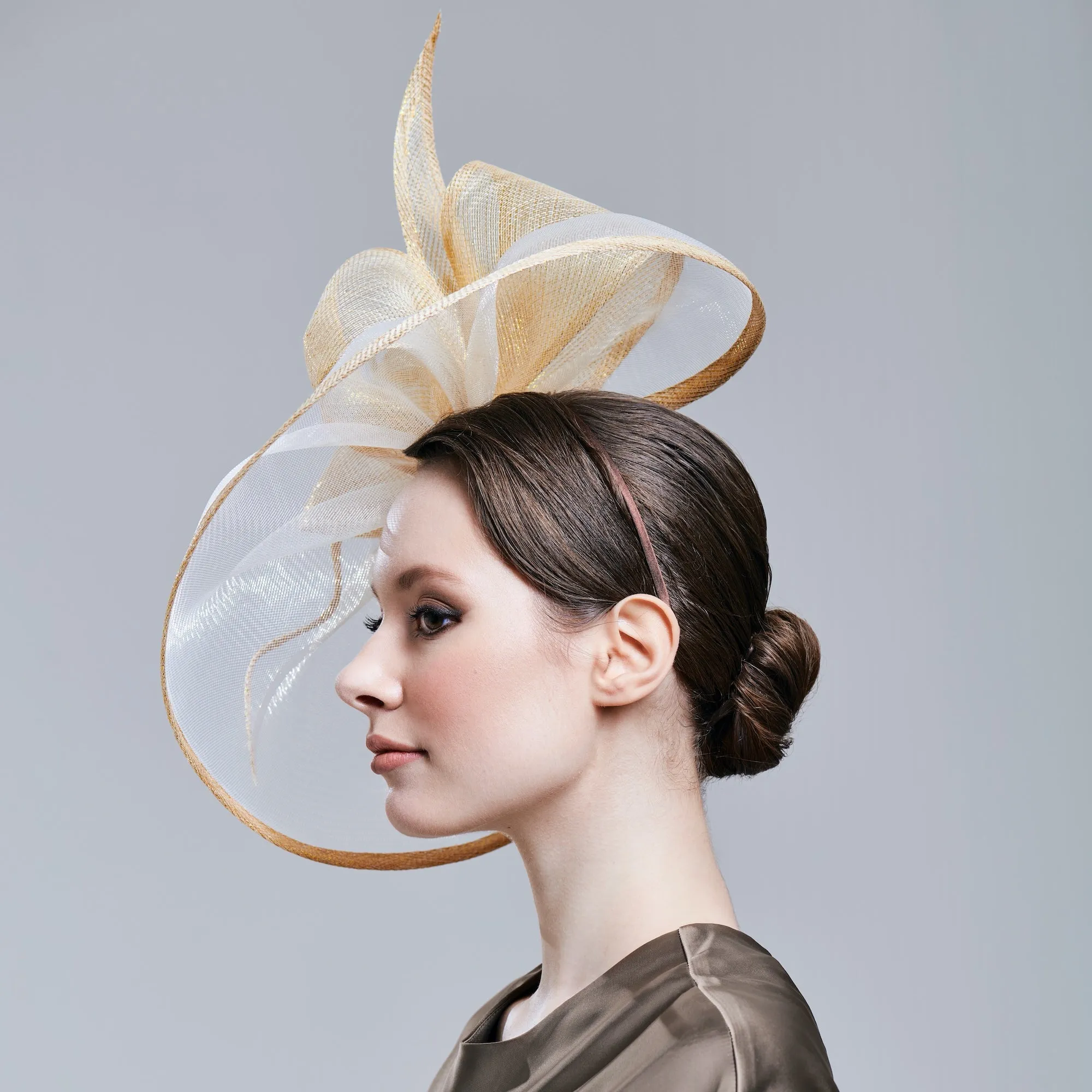 Chic Derby Hat for Women with Golden Bow