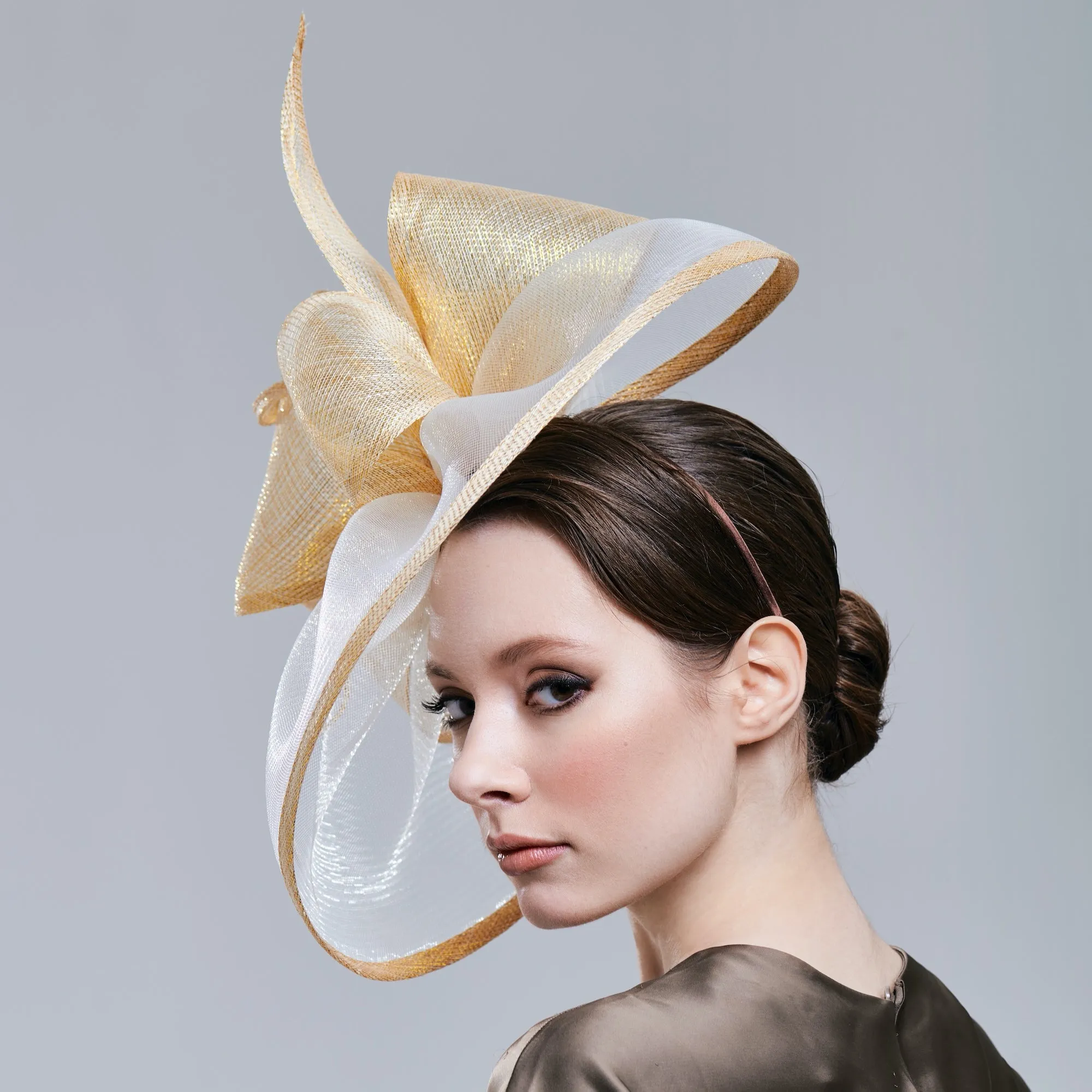Chic Derby Hat for Women with Golden Bow