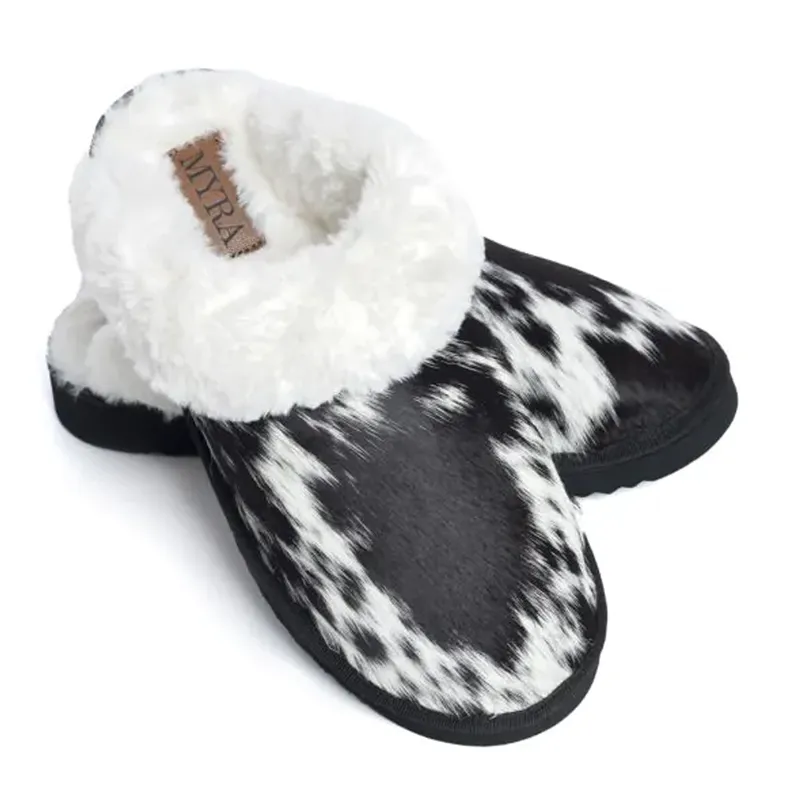 Cowhide  Hair on Hide Western Style Slippers by Myra