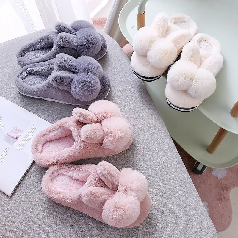 Fluffy Bunny Slippers for Women