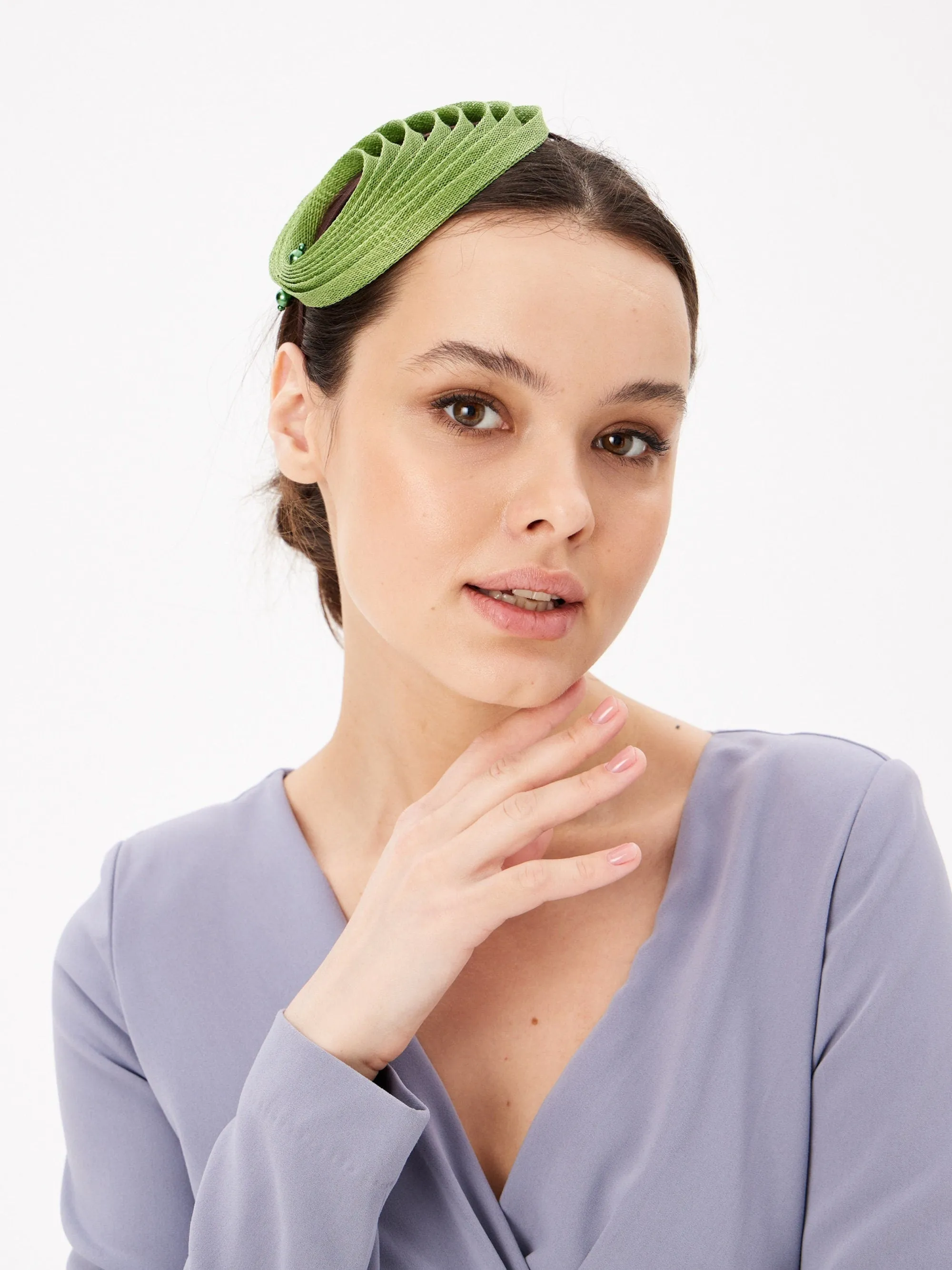 Green Fascinator Hats Wedding Tea Party ChurchHeadwear