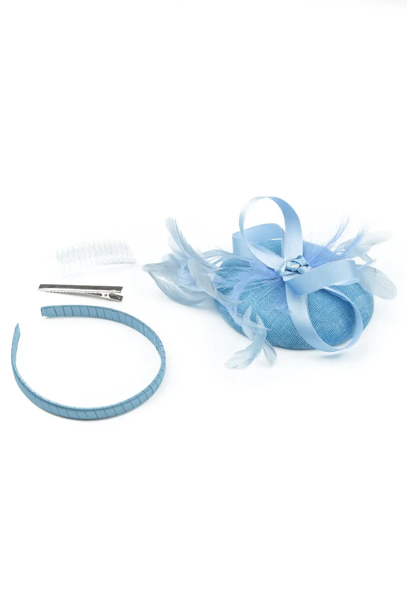 Light Blue Button Fascinator