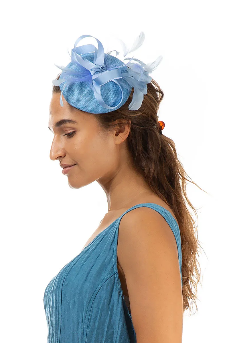 Light Blue Button Fascinator