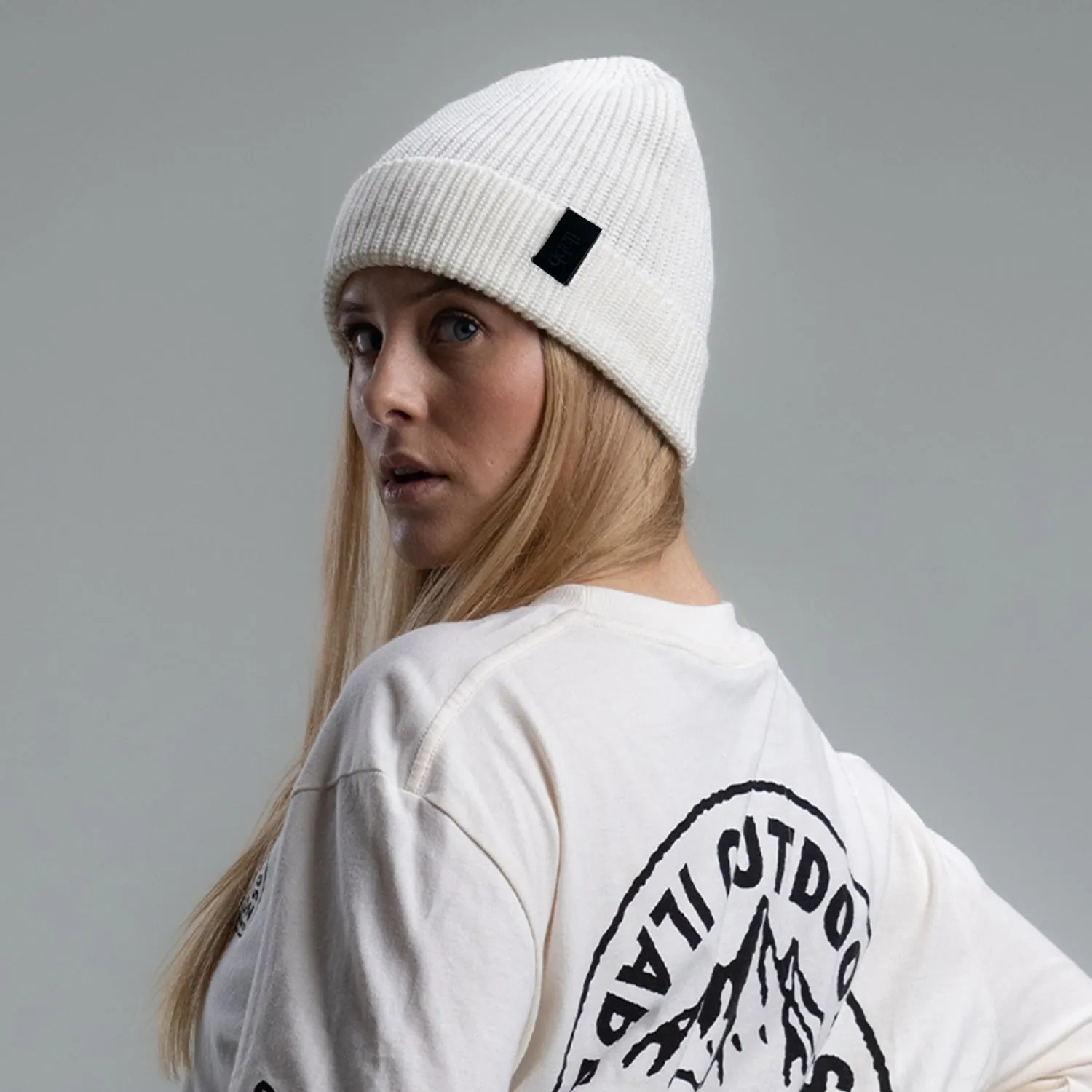 Merino 8" Fishermans Rib Beanie MIST MIST