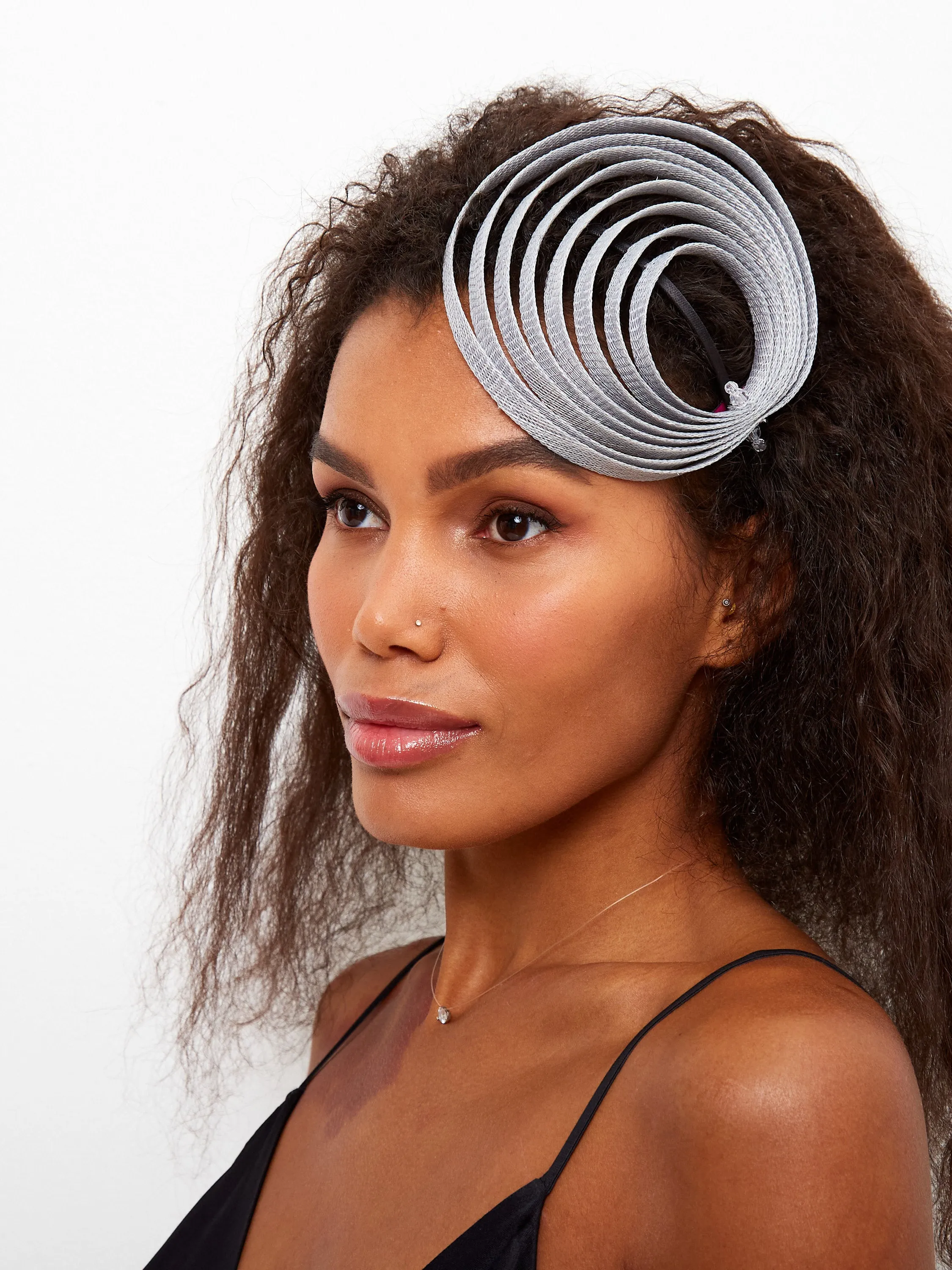 Silver Gray Women Fascinator Hat Derby Wedding Tea Party Church Headwear