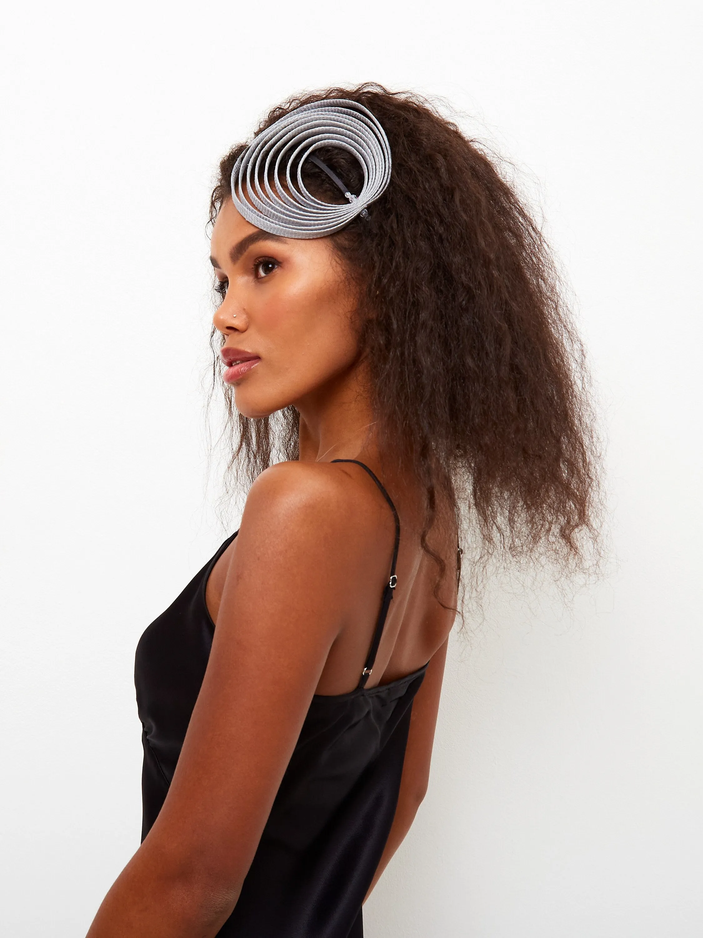 Silver Gray Women Fascinator Hat Derby Wedding Tea Party Church Headwear