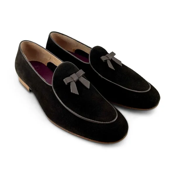 Slippers testa di moro in camoscio