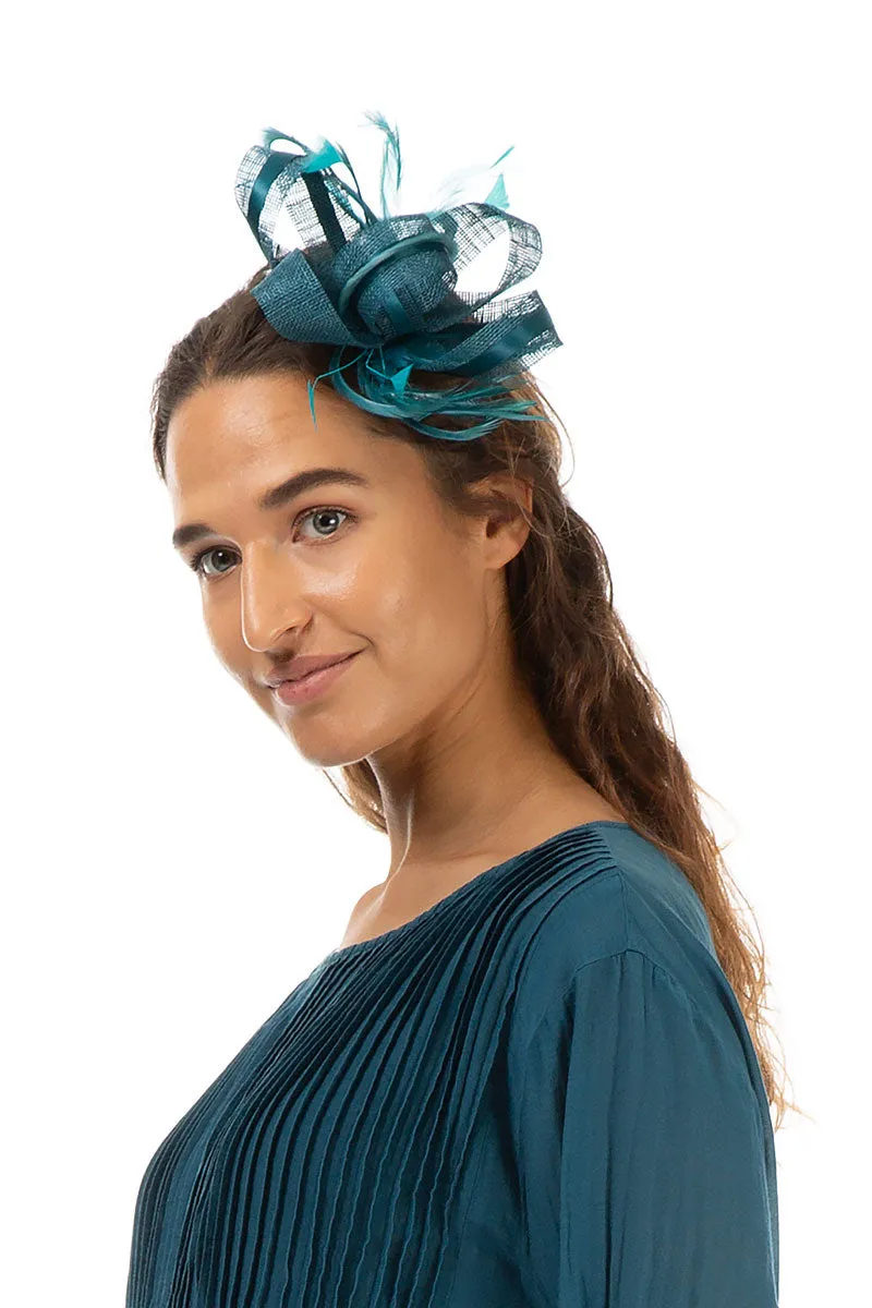 Teal Ribbon Fascinator