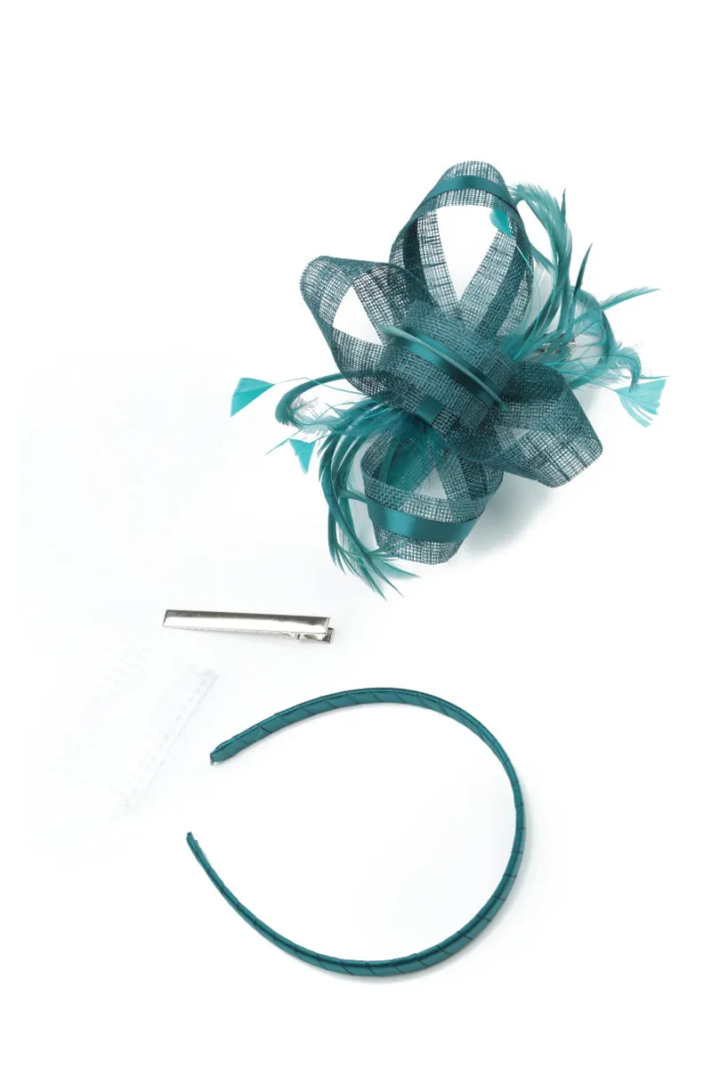 Teal Ribbon Fascinator