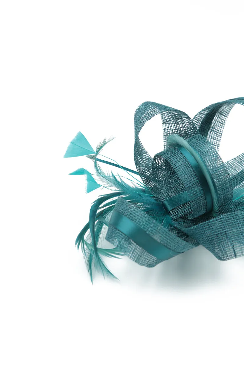 Teal Ribbon Fascinator