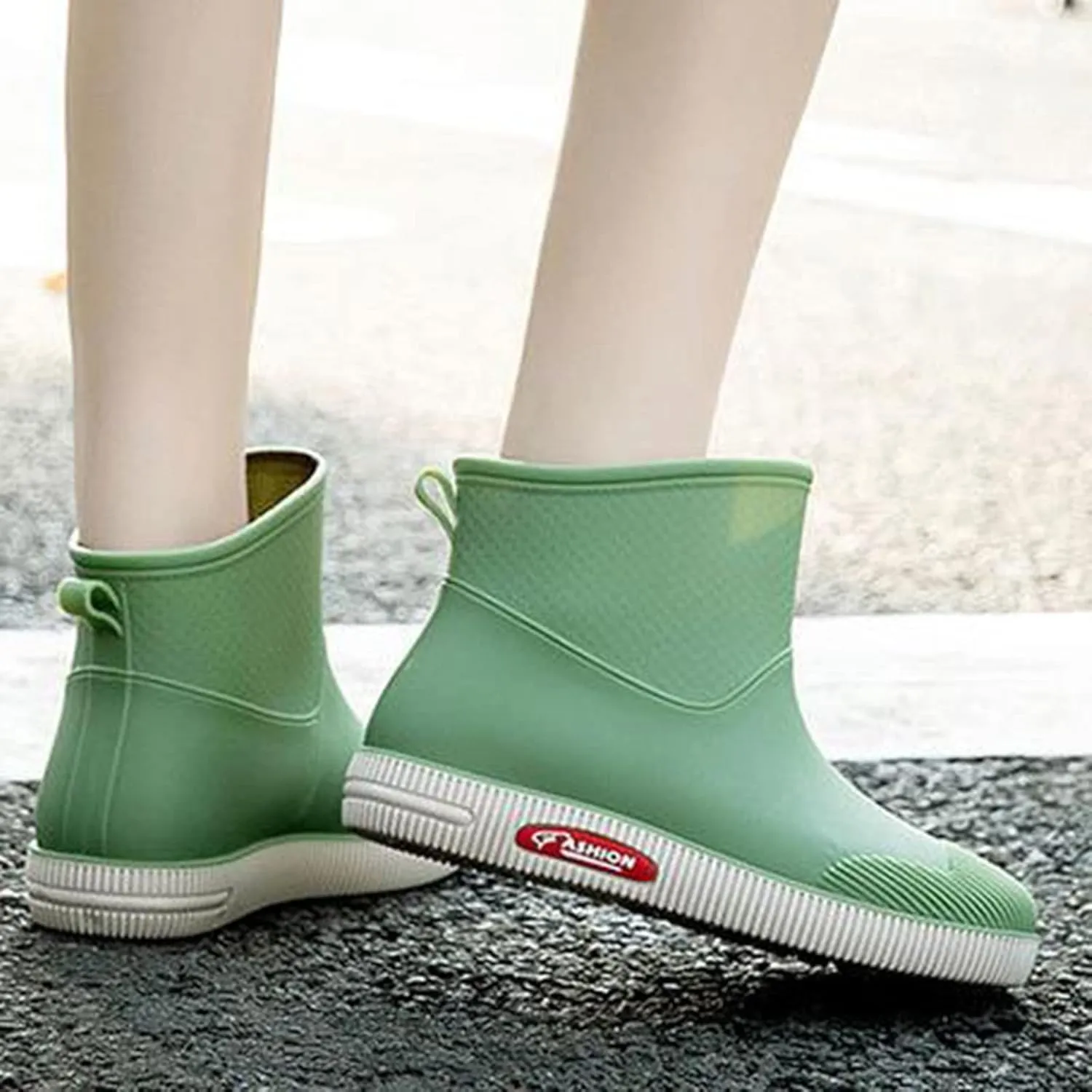 Yellow Rain Boots Adult 5 Rain Boots for Women Waterproof Mid Calf Garden Shoes Rain Footwear for Ladies Booties